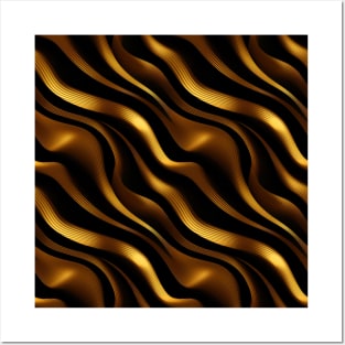 Golden Harmony: Abstract Stripes in Luxe Gold Posters and Art
